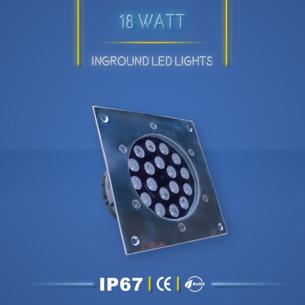 چراغ دفنی 18 وات نورنگار IP67 در سه مدل تک رنگ RGB و DMX ضد آب